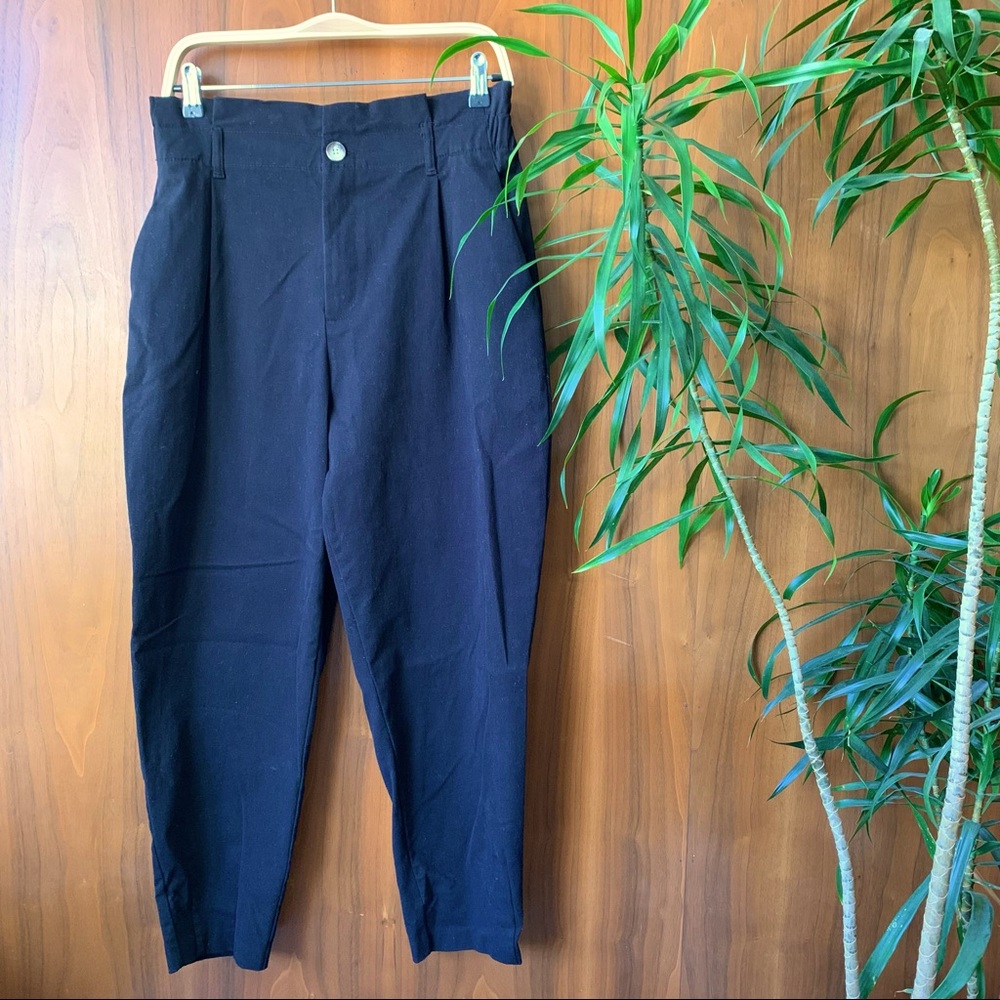 Zara Women black cotton high water pant
